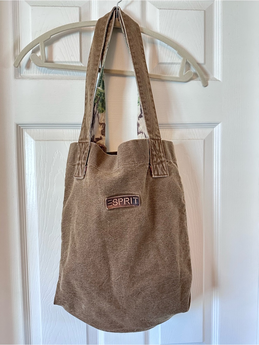 Vintage 80’s ESPRIT Acid Wash South Western Cowboy Canvas Tote Bag RARE HTF